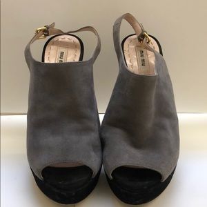 Miu Miu | Grey & Black Suede Slingback Stiletto